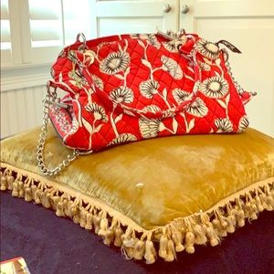 NWOT. Vera Bradley red poppy print satchel bag.
